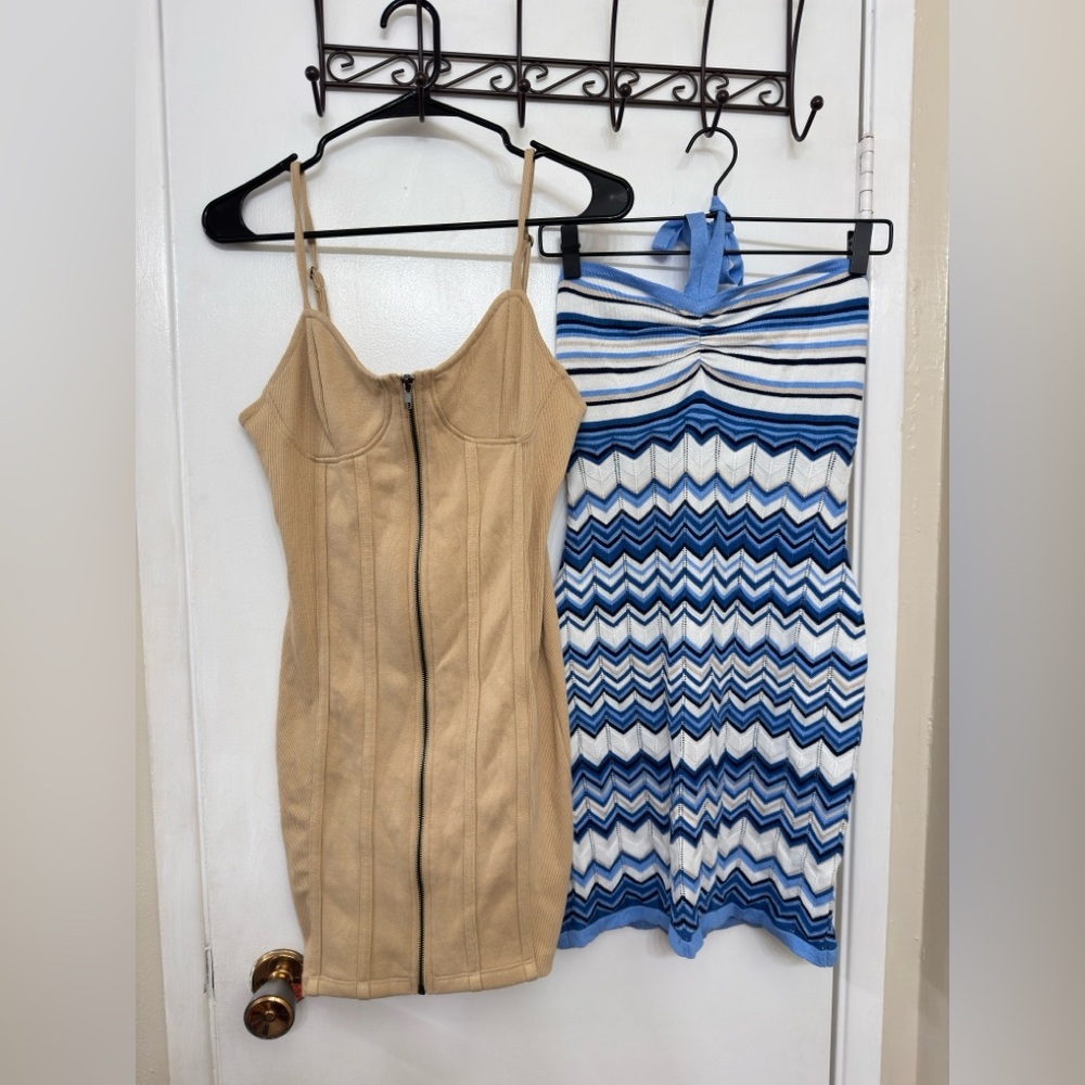 3 for $50 Forever 21 Tan and Blue Mini Dresses